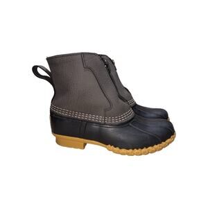 L.L. Bean Plaid Fleece-Lined Zip Front Waterproof Duck Boots    Size: 6M Women's